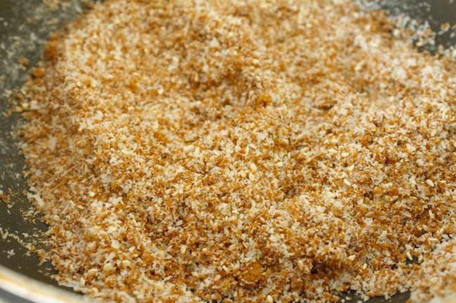 fried-modak5 fried modak filling ingredients mixed in pan