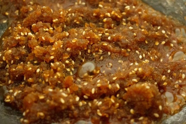 fried-modak7 sweet filling ingredients cooking in pan