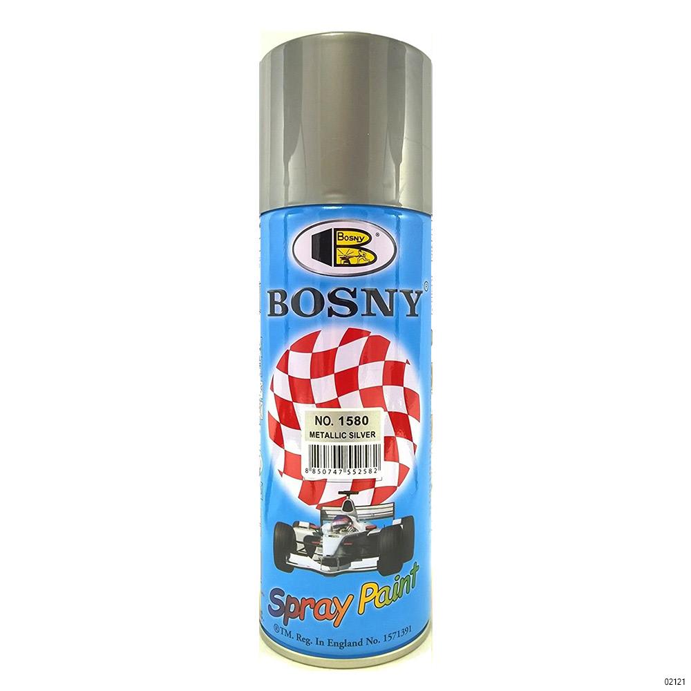 BOSNY SPRAY PAINT NO.1580 METALLIC SILVER Veligaa Hardware