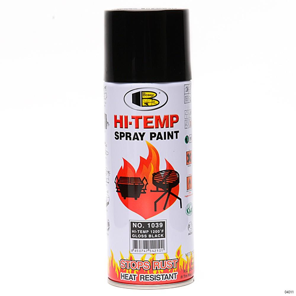 BOSNY SPRAY PAINT HITEMP BLACK NO.1039 HIHEAT Veligaa Hardware