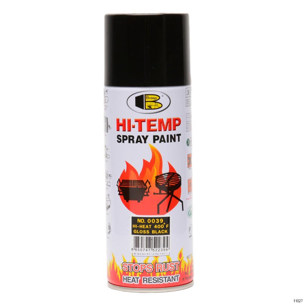 BOSNY SPRAY PAINT HITEMP NO.0039 BLACK HIHEAT Veligaa Hardware