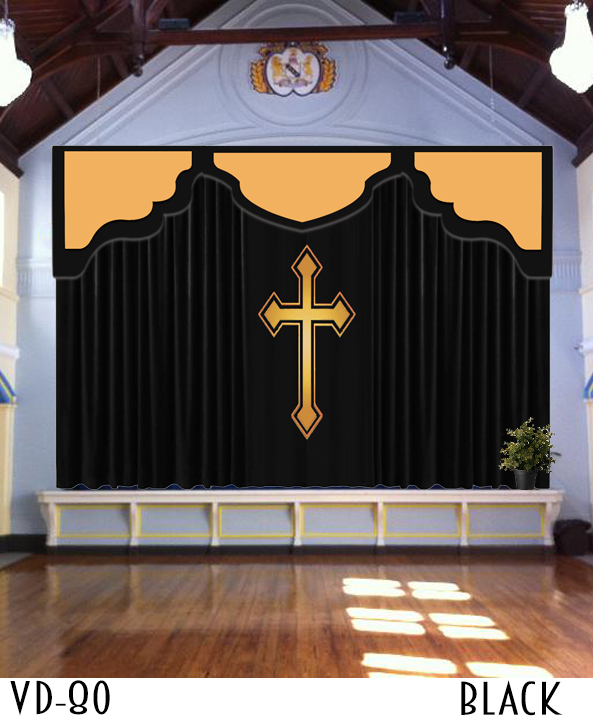 CHURCH BACKDROP CURTAINS PULPIT DRAPES