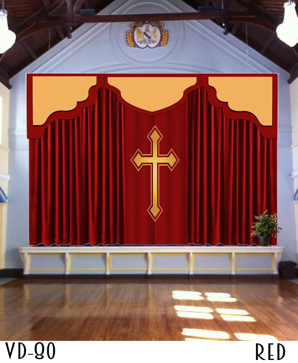 CHURCH BACKDROP CURTAINS PULPIT DRAPES