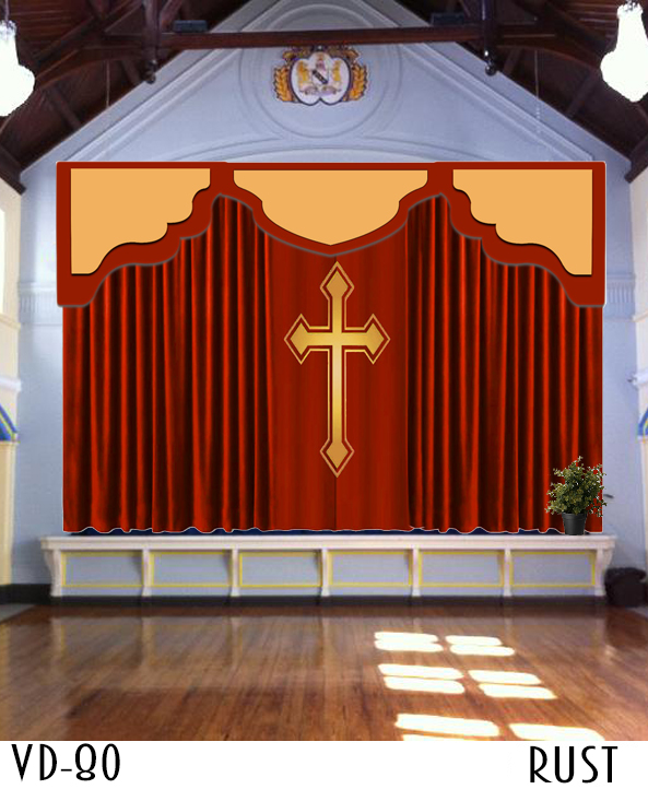 CHURCH BACKDROP CURTAINS PULPIT DRAPES
