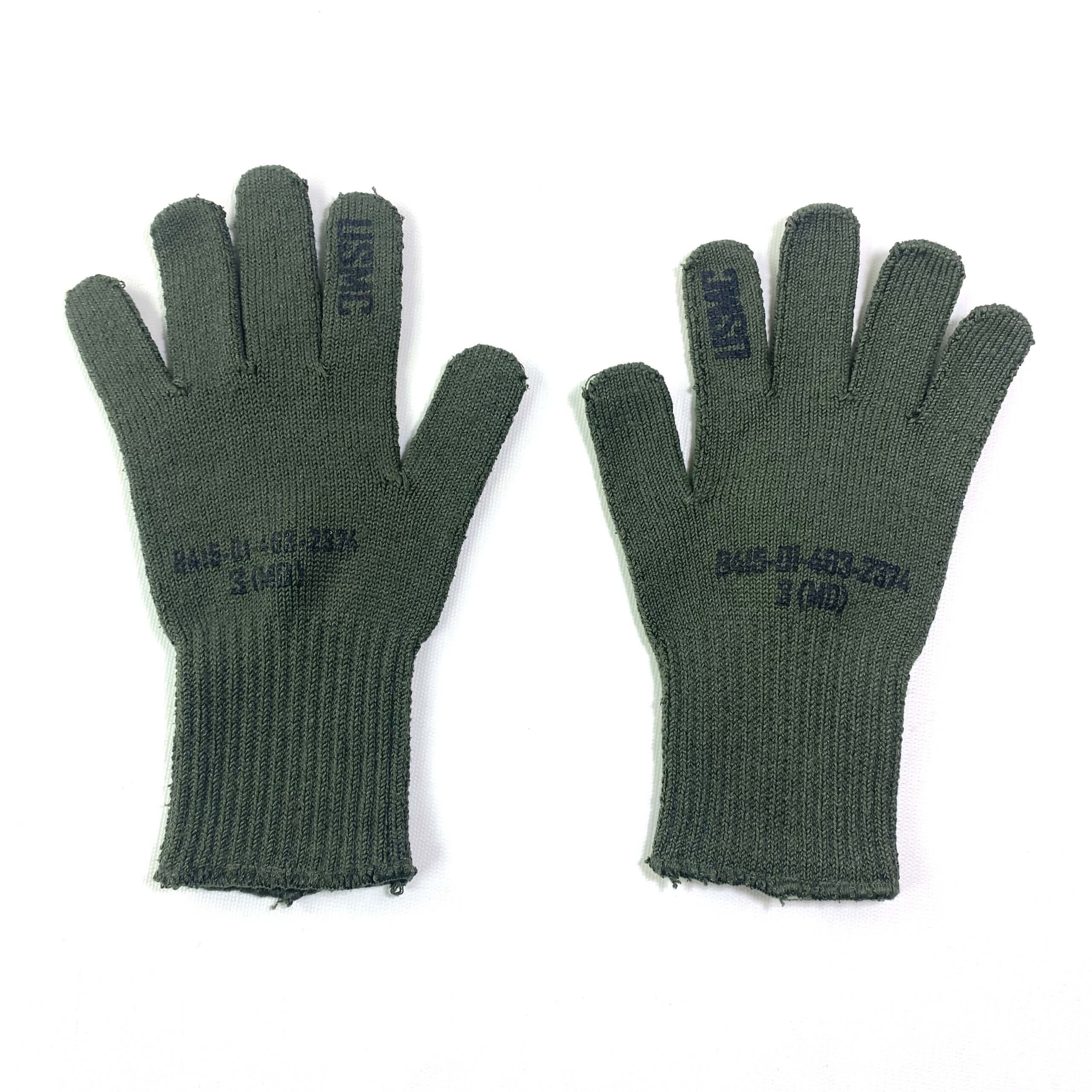 USMC Manzella Wool Glove Liners, OD Green Venture Surplus