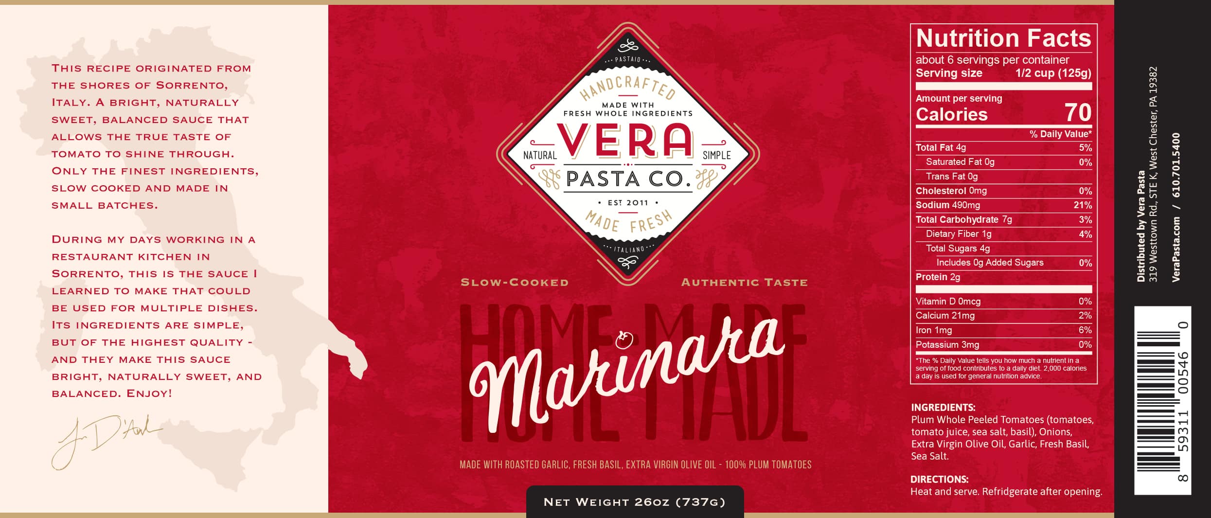 Best Marinara Sauce to Buy Vera Pasta