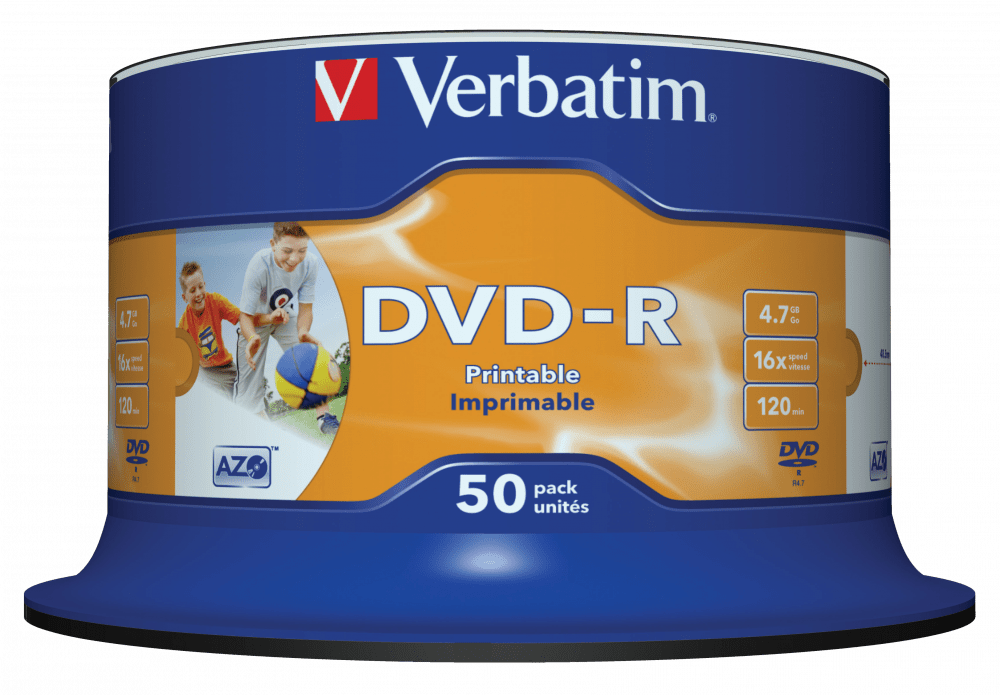 Buy Printable DVDR Discs DVDR Wide Inkjet Printable Verbatim DVD