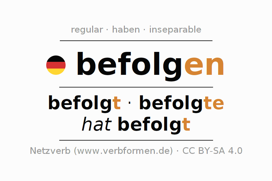 Examples German "befolgen" - Sentences with grammar and usage