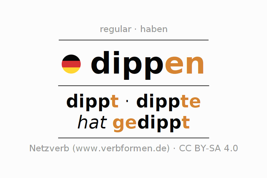 Conjugation German "dippen" All forms of verb, examples, rules Netzverb Dictionary