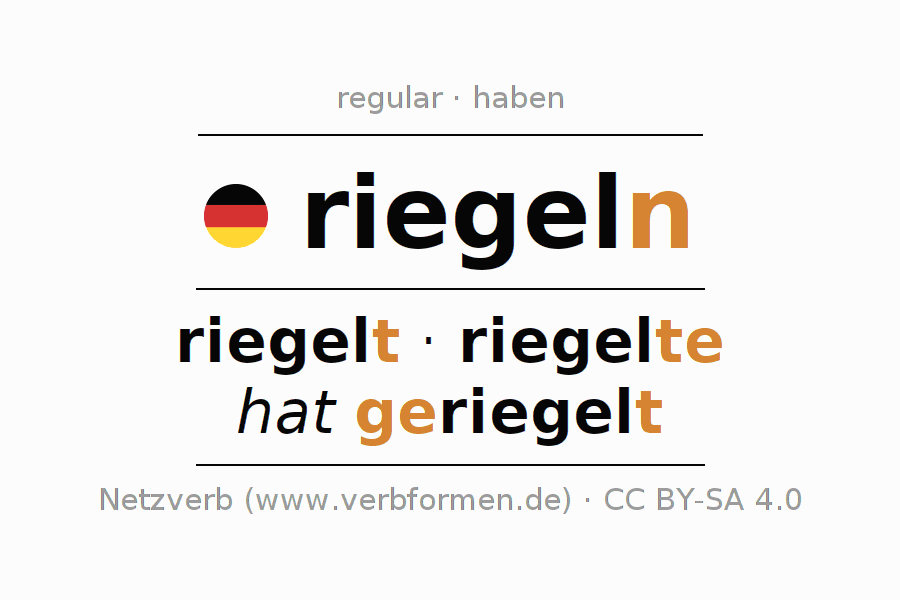 Conjugation German "riegeln" All forms of verb, examples, rules