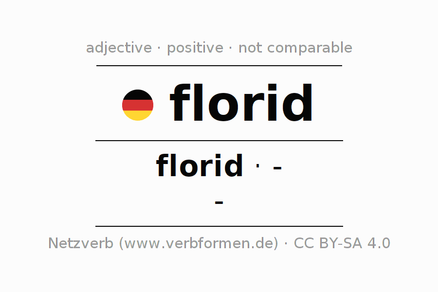 Declension and comparison German "florid" All cases of adjective