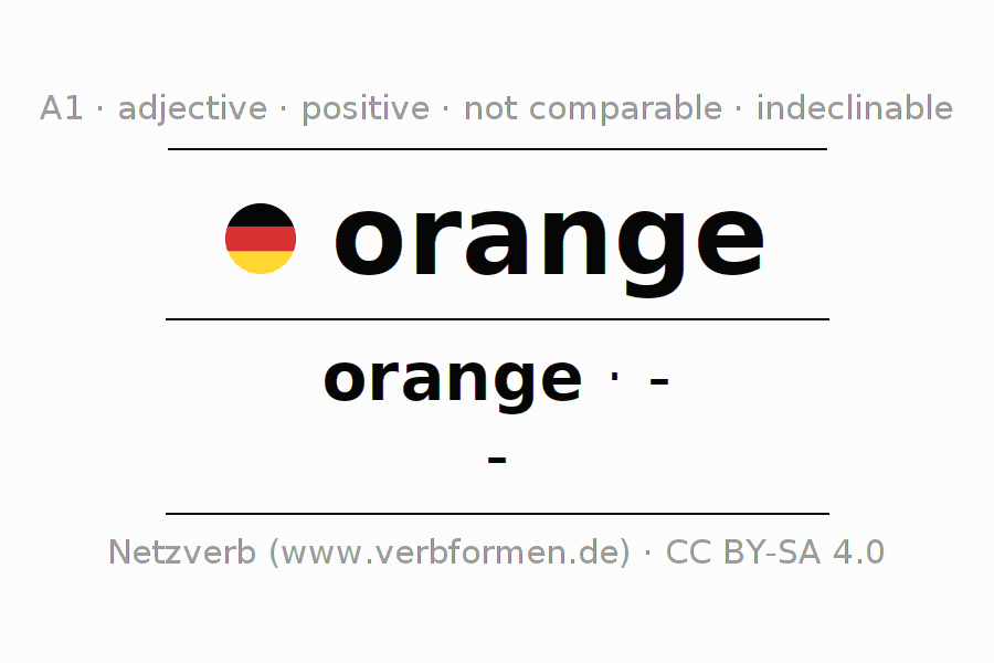 Declension and comparison German "orange" All cases of adjective