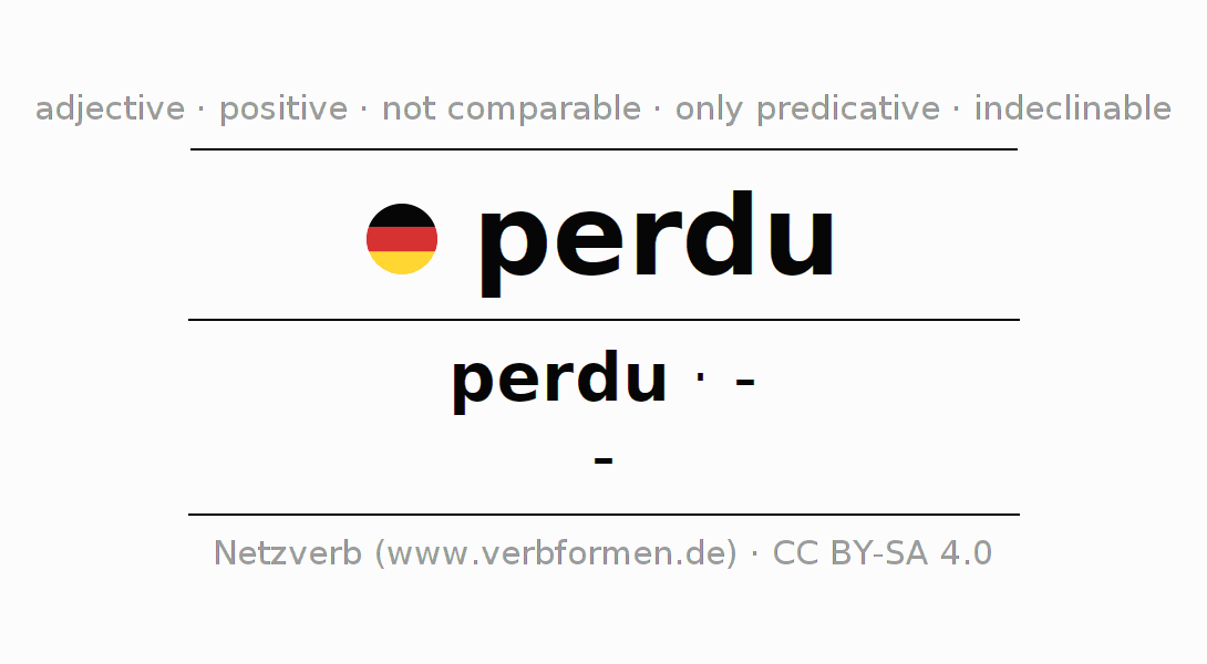 Declension and comparison German "perdu" All cases of adjective