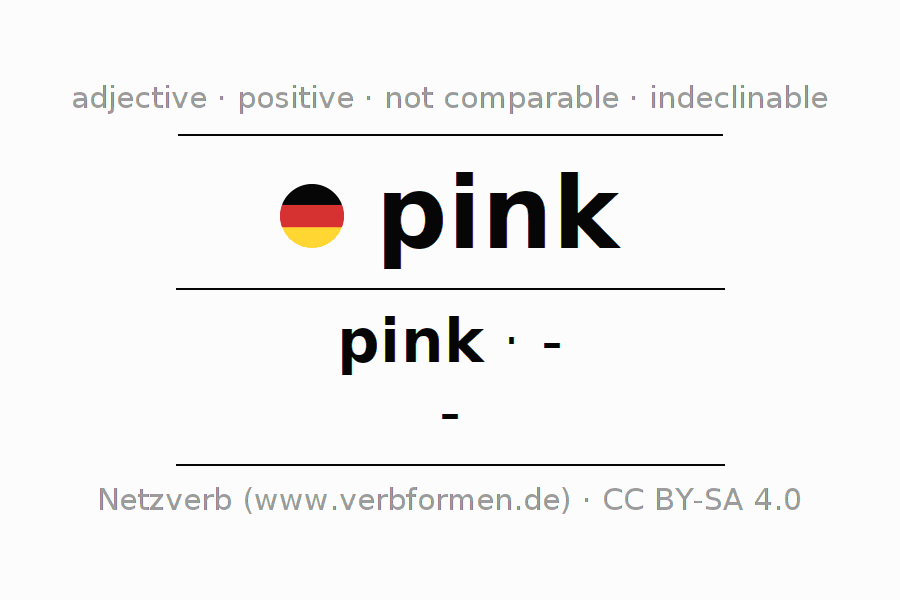 Declension and comparison German "pink" All cases of adjective