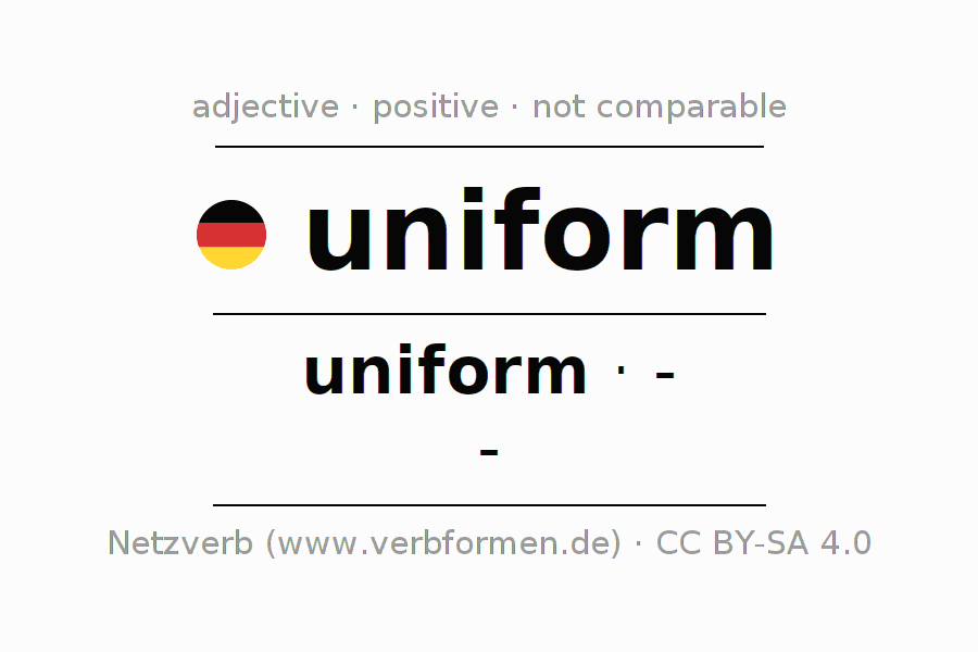 Declension and comparison German "uniform" All cases of adjective