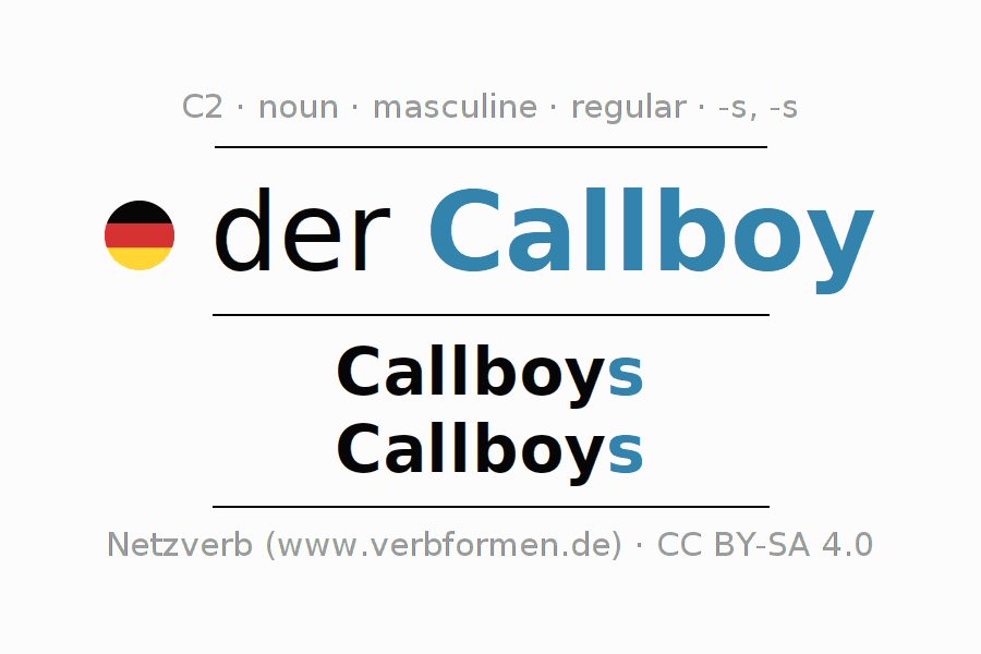 Declension German "Callboy" All cases of the noun, plural, article