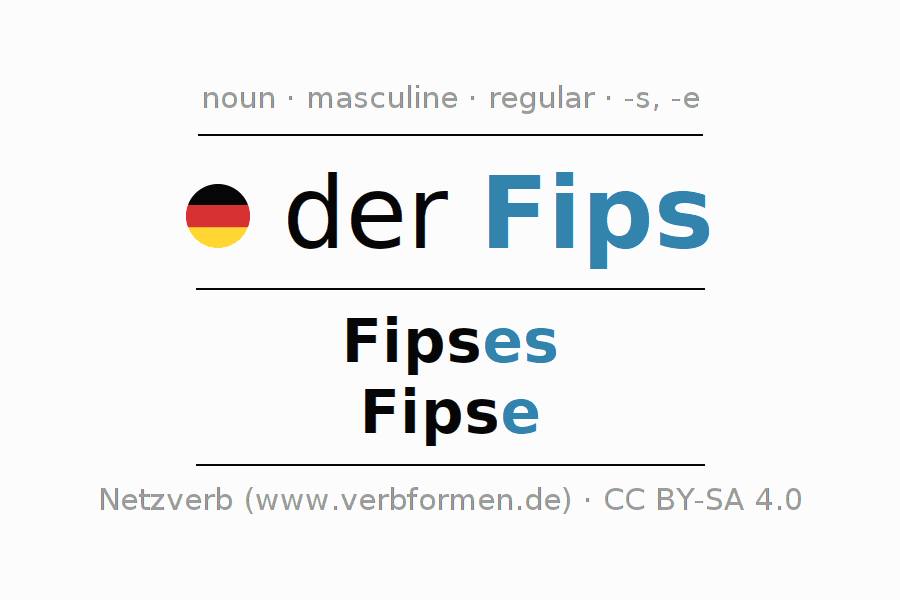 Declension German "Fips" All cases of the noun, plural, article
