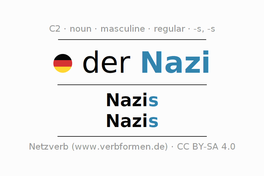 Declension German "Nazi" All cases of the noun, plural, article