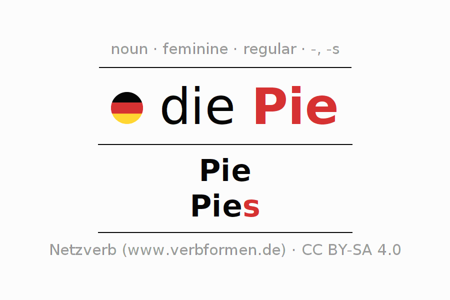 Declension German "Pie" All cases of the noun, plural, article