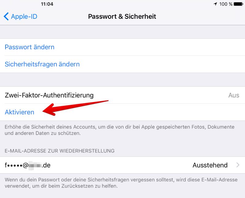 AppleID/iCloud ZweiFaktorAuthentifizierung einrichten und Daten