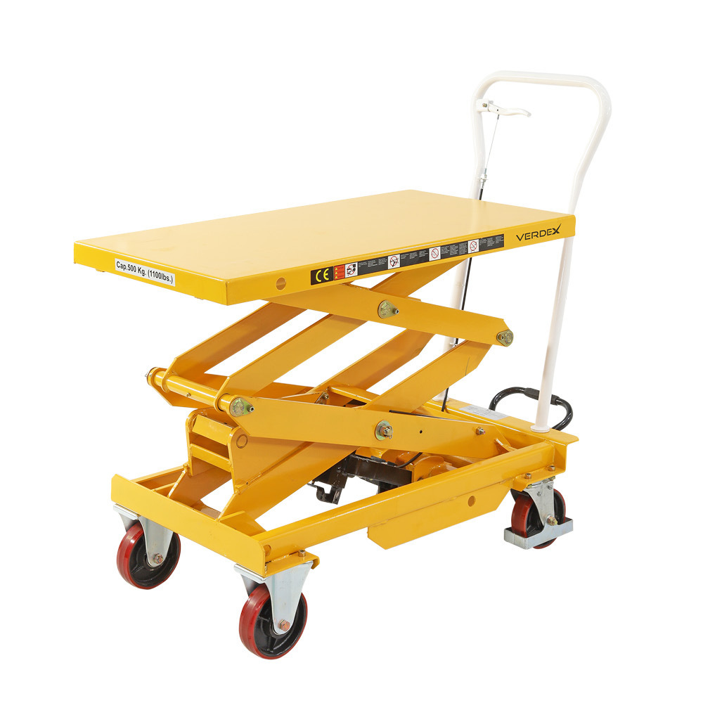 Scissor Lift Trolley 520x1010mm (500kg capacity) Double Scissor