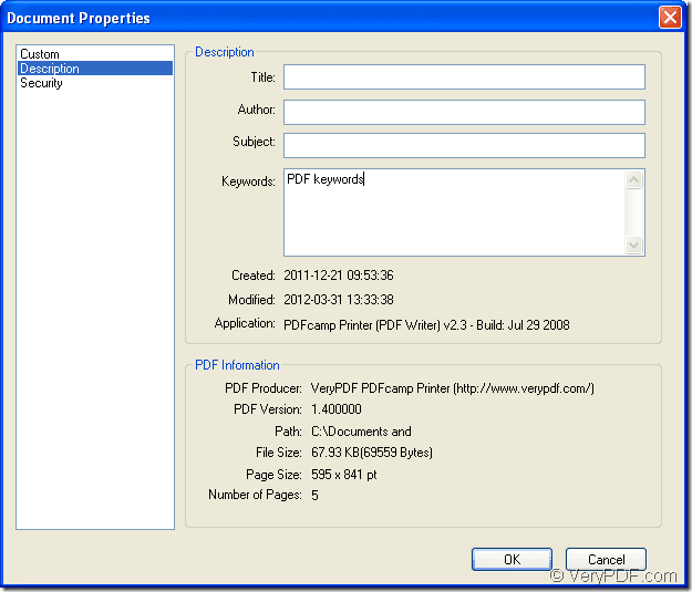 Edit PDF keywords with PDF Editor VeryPDF Knowledge Base