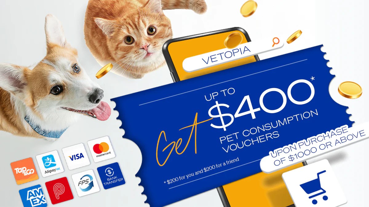 Get 400 Pet Consumption Vouchers for You and your Friends Vetopia