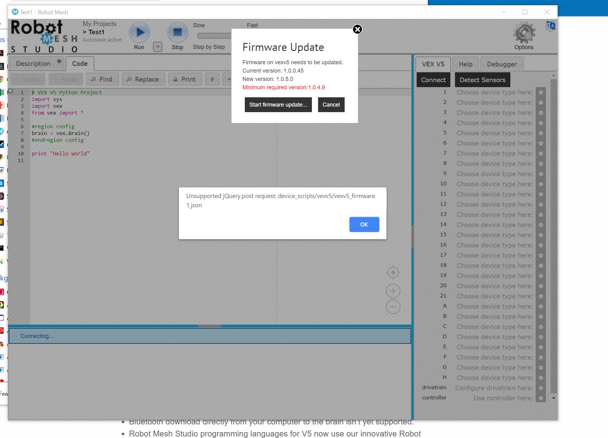 V5 wireless downloading with Robot Mesh Studio VEX News VEX