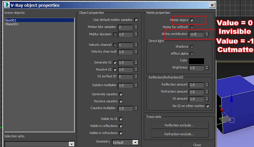 How to matte object with vray in 3ds max vfxmill