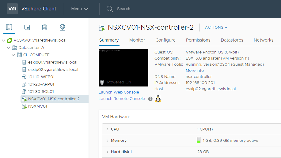 vGarethLewis Deploying 'LabFriendly' NSX Controllers