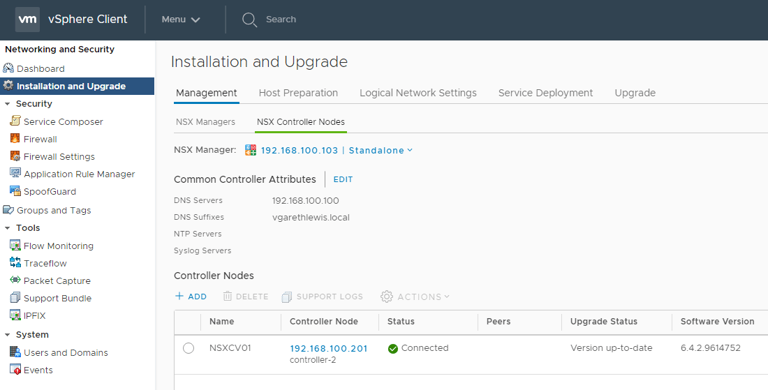 vGarethLewis Deploying 'LabFriendly' NSX Controllers