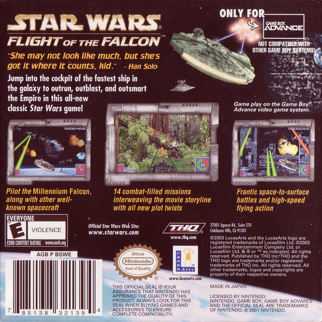 Star Wars Flight of the Falcon for Game Boy Advance Sales, Wiki