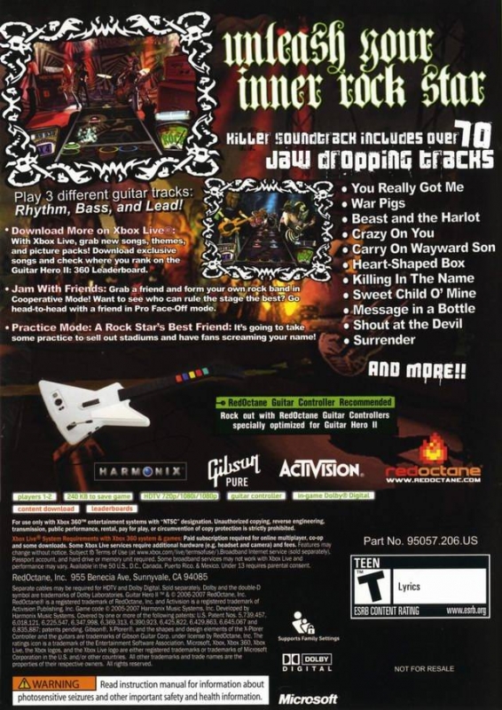 Guitar Hero II for Xbox 360 Sales. Wiki. Release Dates. Review. Cheats. Walkthrough