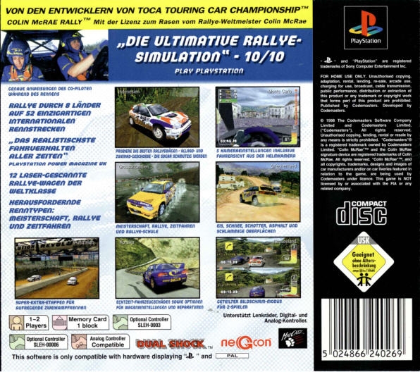 Colin McRae Rally for PlayStation Sales, Wiki, Release Dates, Review, Cheats, Walkthrough