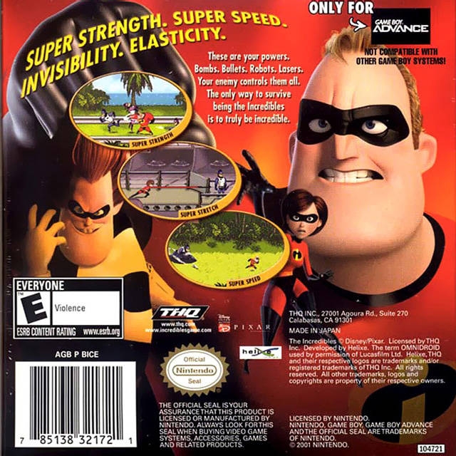 The Incredibles for Game Boy Advance Sales, Wiki, Release Dates