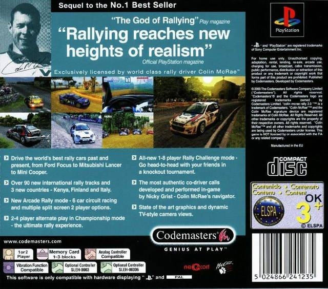 Colin McRae Rally 2.0 for PlayStation Sales, Wiki, Release Dates, Review, Cheats, Walkthrough