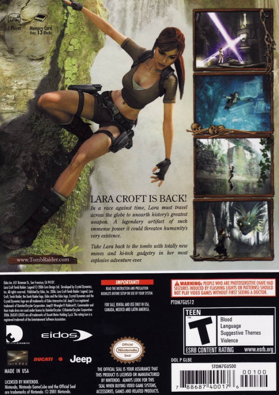 Tomb Raider Legend for GameCube Sales, Wiki, Release Dates, Review, Cheats, Walkthrough