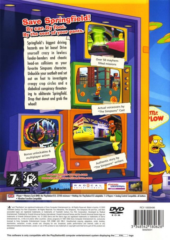 Simpsons Hit and Run for PlayStation 2 Sales, Wiki, Release Dates, Review, Cheats, Walkthrough