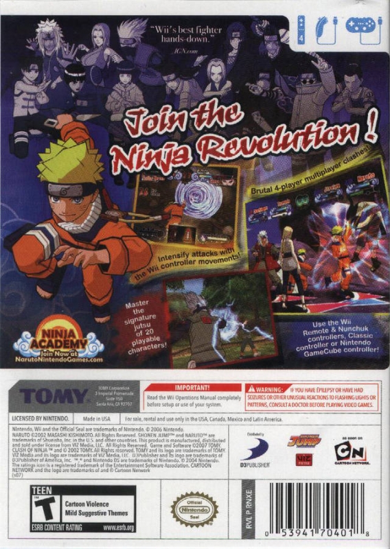 Naruto Clash Of Ninja Revolution 2 Wii Cheats naruto