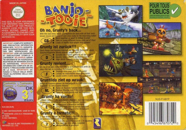 BanjoTooie for Nintendo 64 Sales, Wiki, Release Dates, Review, Cheats, Walkthrough