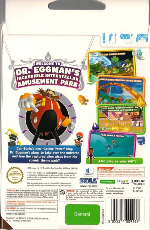 Sonic Colors Wii Cheats