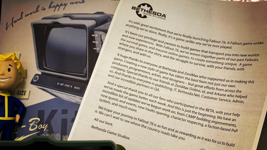 Bethesda Releases Letter to Fans Before the Launch of Fallout 76