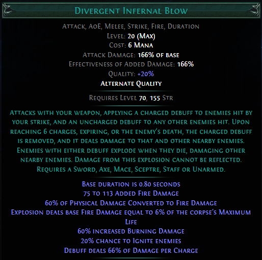 Divergent Infernal Blow PoE