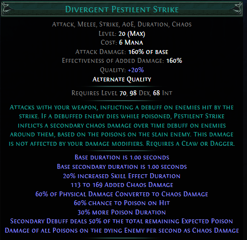 Divergent Pestilent Strike PoE