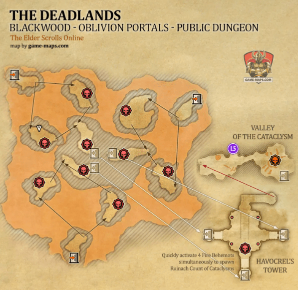 ESO Oblivion Portals Location Map Blackwood