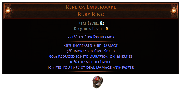 Replica Emberwake PoE Ruby Ring