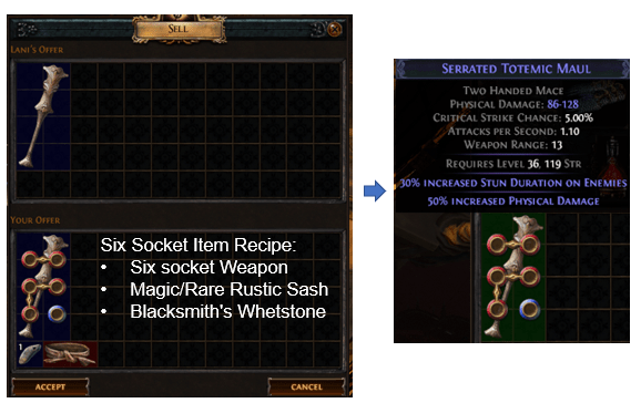 Poe 6 Link Six Socket Recipe Vendor