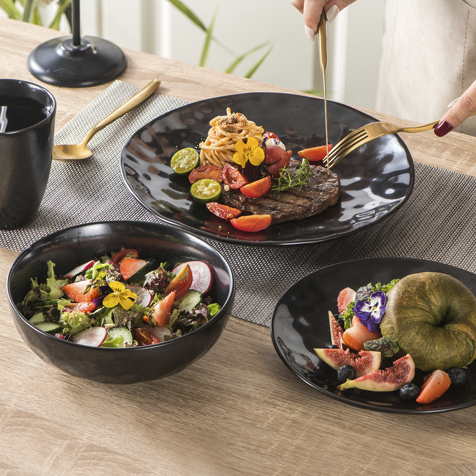 vicrays Ceramic Pasta Bowls Set, 32 Ounce Soup Bowls, Large Salad Bowls, Chip Resistant