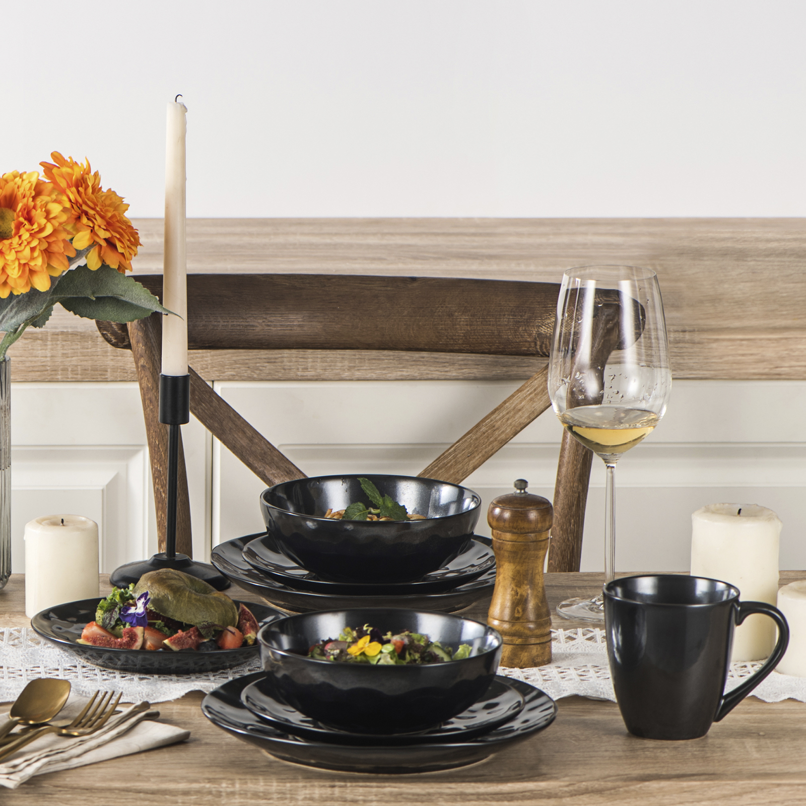 vicrays Ceramic Pasta Bowls Set, 32 Ounce Soup Bowls, Large Salad Bowls, Chip Resistant