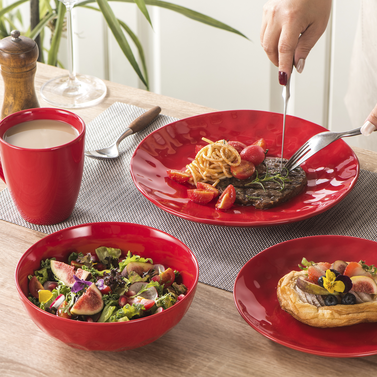 vicrays Ceramic Pasta Bowls Set, 32 Ounce Soup Bowls, Large Salad Bowls, Dishwasher Microwave